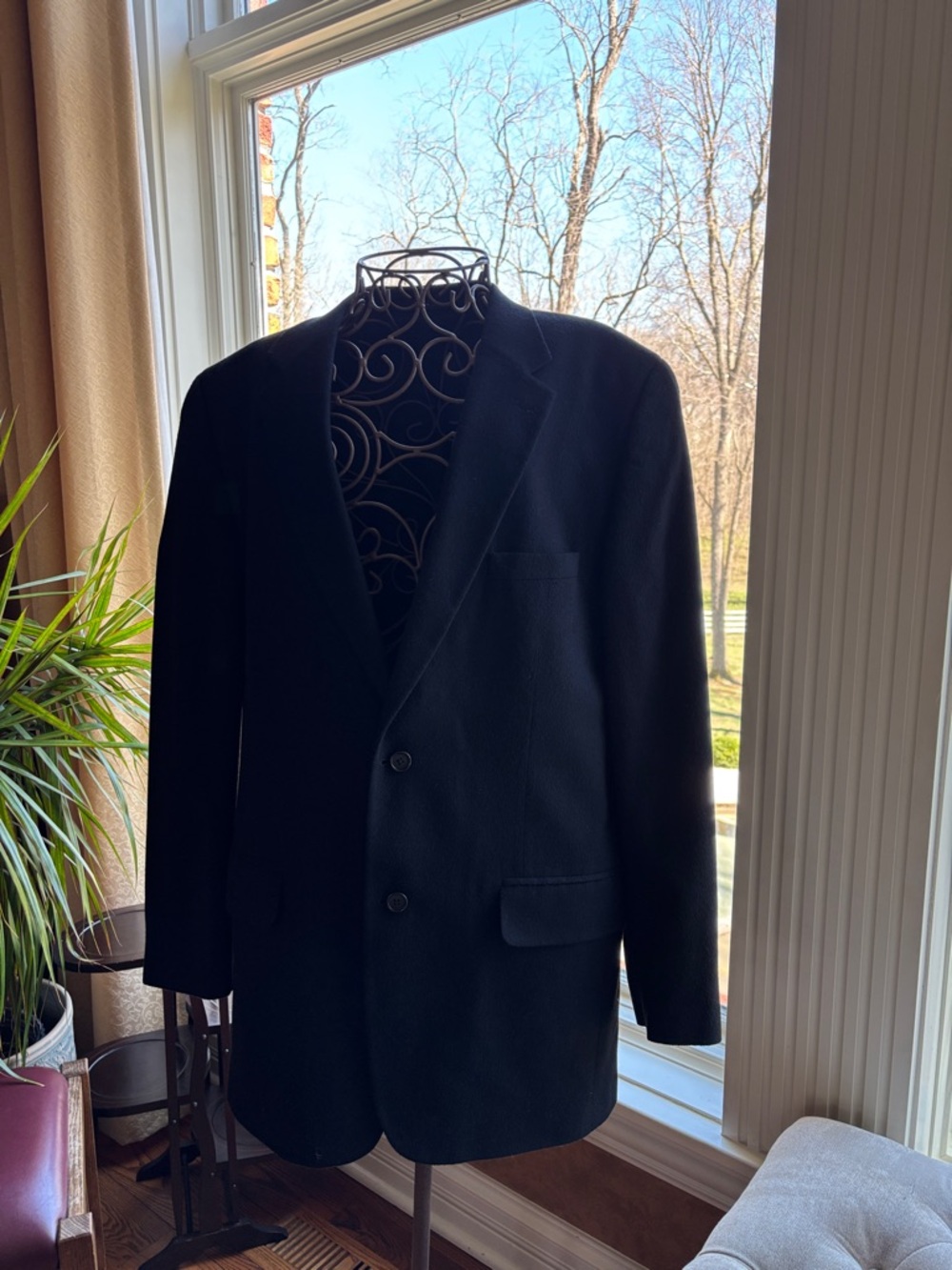 Club Room Black Men's Two-Button Cashmere Sport Coat